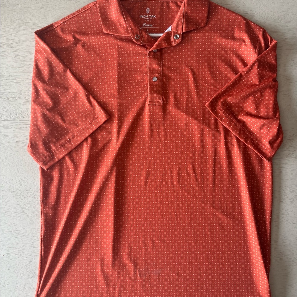 Iron Oak Pearl Snap Polo Shirt - Boone Orange